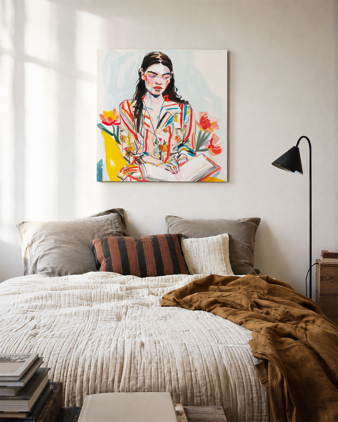 Kleurrijke portretstudie Kunstwerk