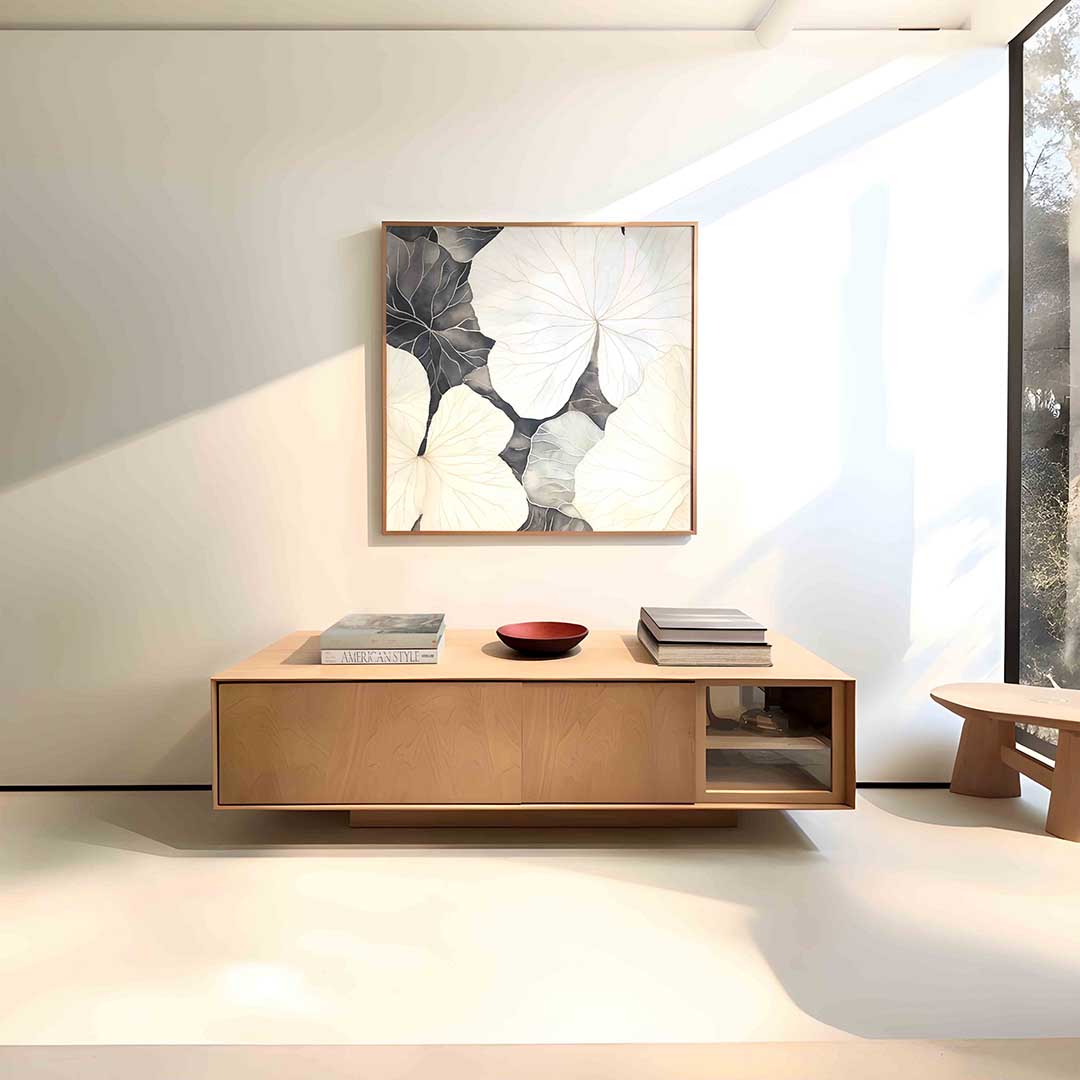 Bladeren in zwart wit Poster