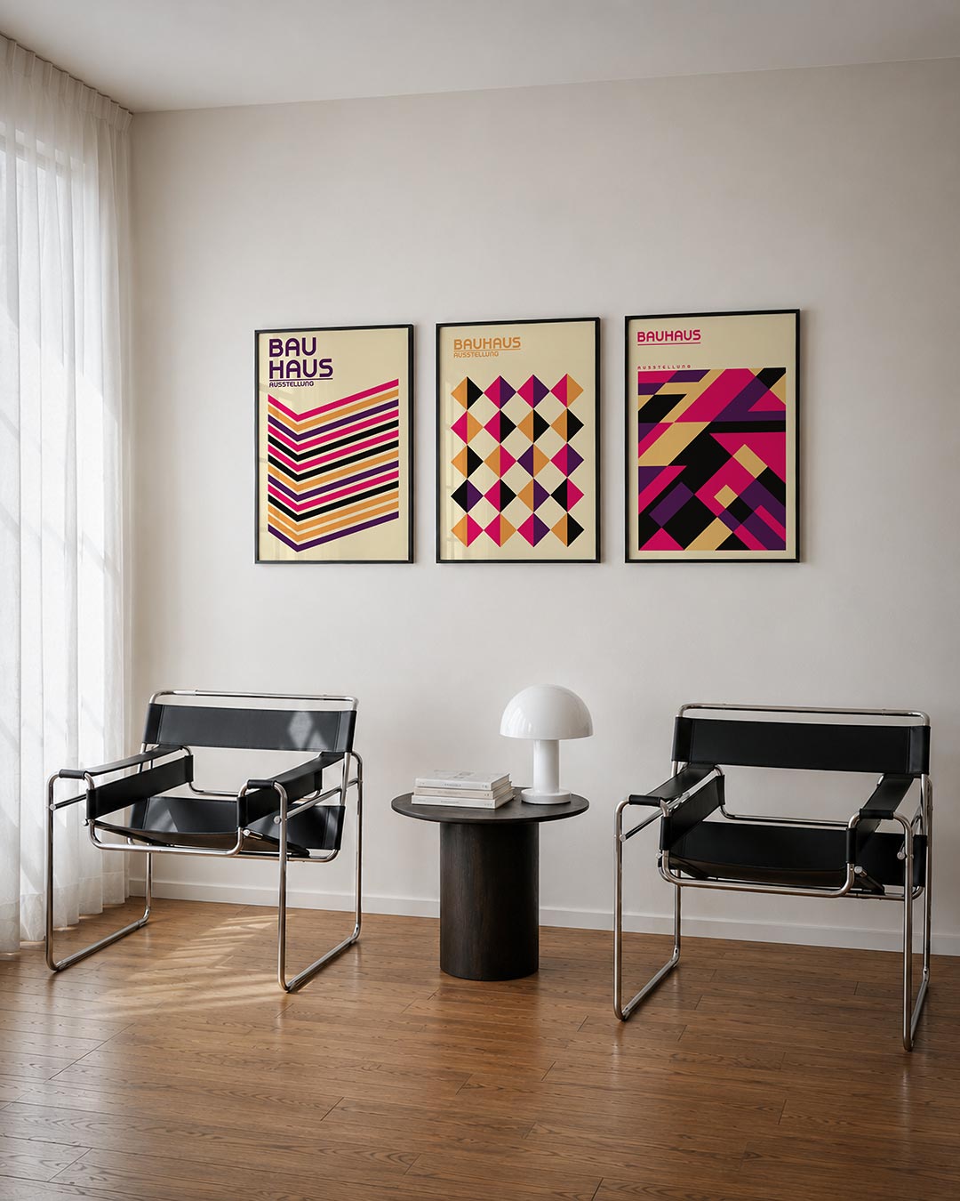 Kleurrijke lijnenspel Posterset
