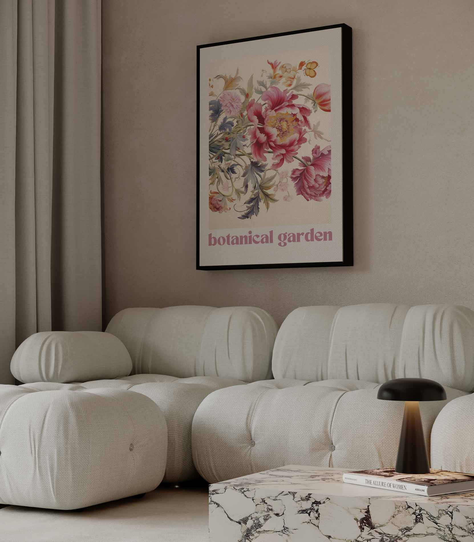 Kleurrijke Bloementuin Kunstwerk-canvas-dibond-plexiglas-wanddecoratie-WallArtistic