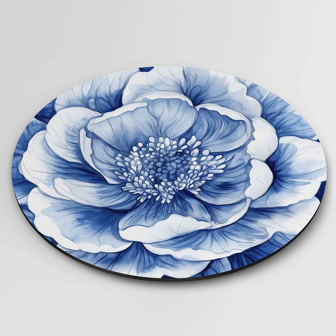Blauwe bloem Muurcirkel