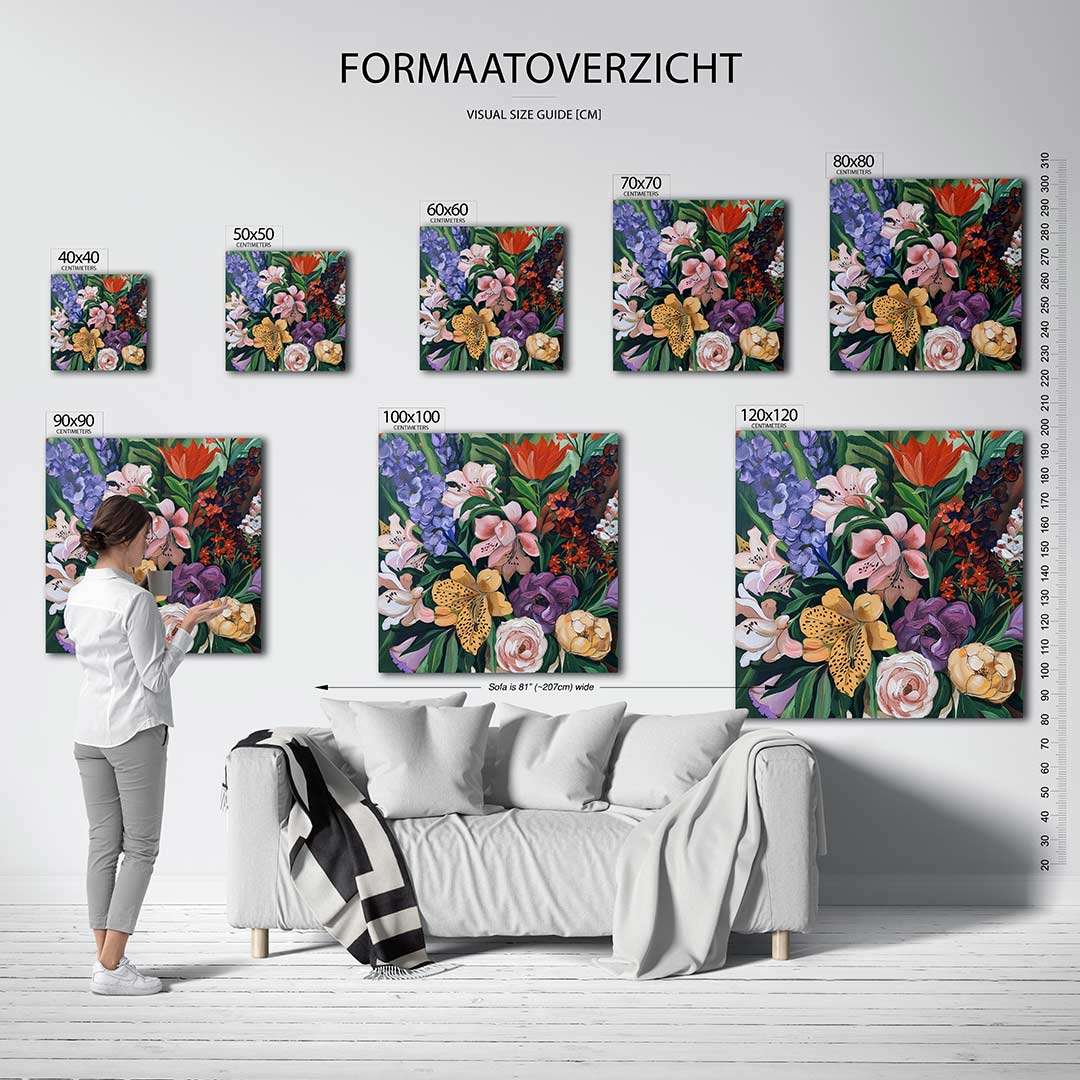 Bloemrijke compositie Kunstwerk