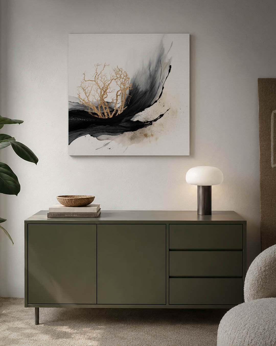 Gouden boom vortex Kunstwerk