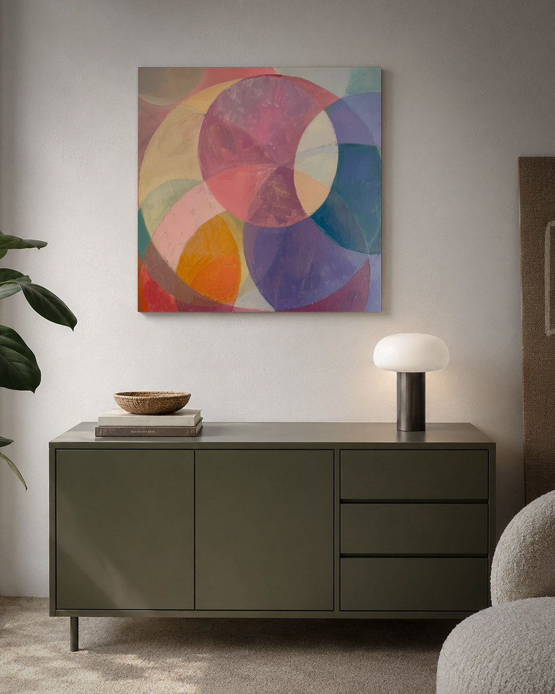 Kleurrijke cirkelvormen Kunstwerk