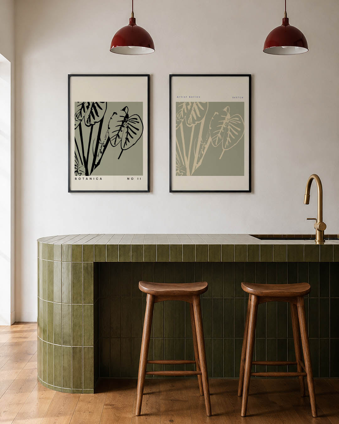Botanische lijnen Posterset