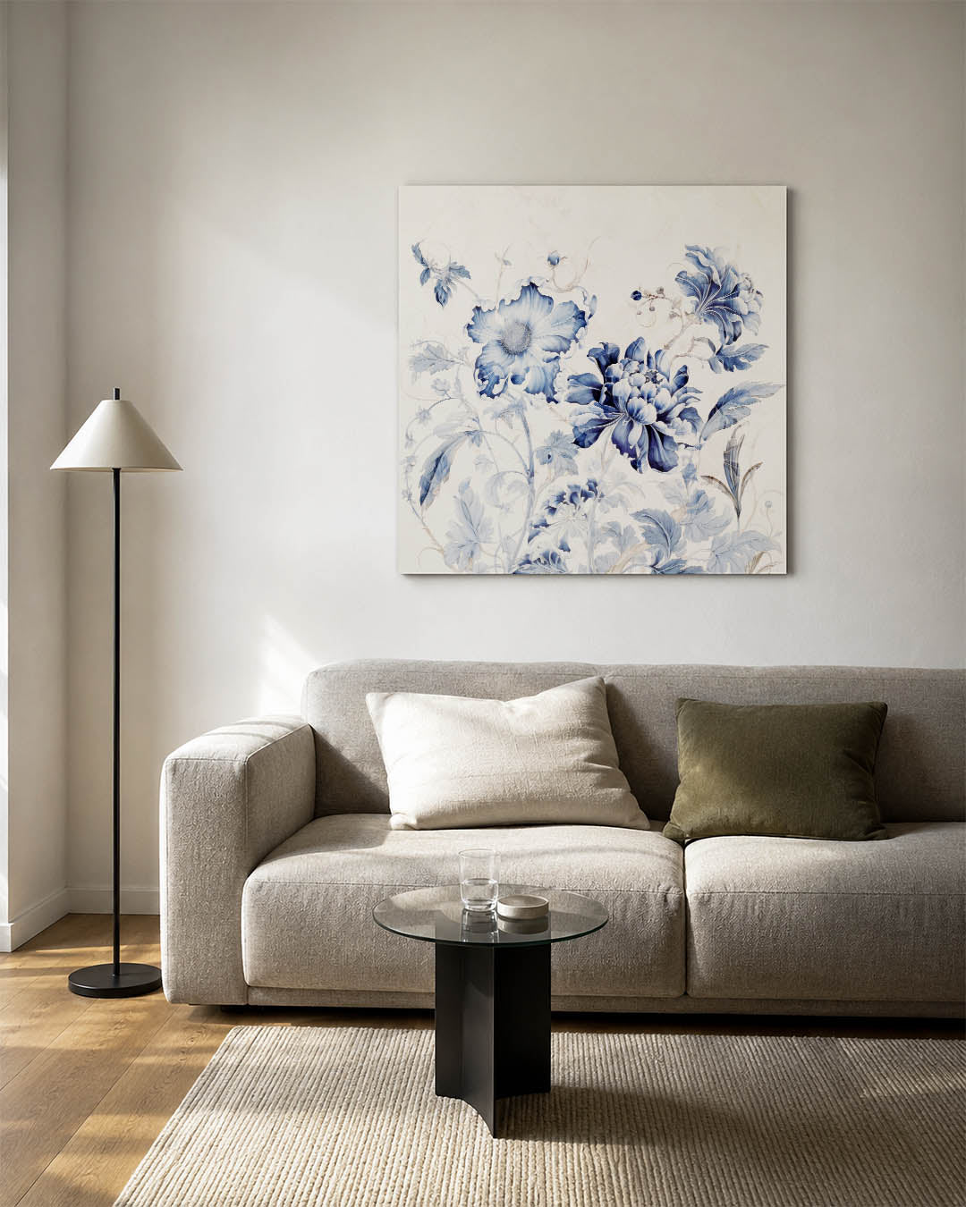 Blauwe bloemenpracht Kunstwerk