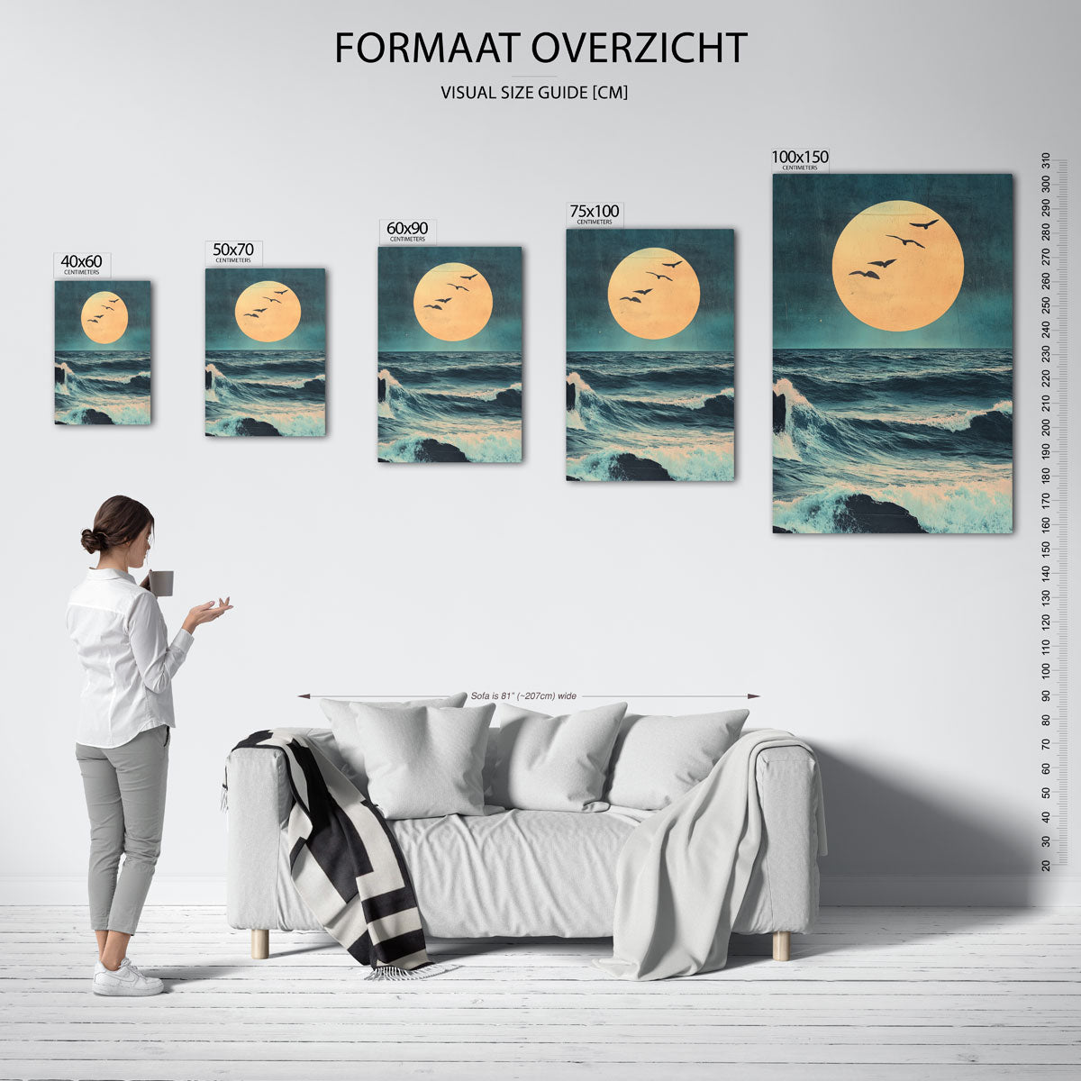 Maan en zee Kunstwerk