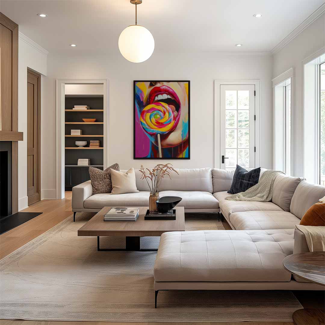 Kleurrijke Snoepfantasie Kunstwerk-canvas-dibond-plexiglas-wanddecoratie-WallArtistic