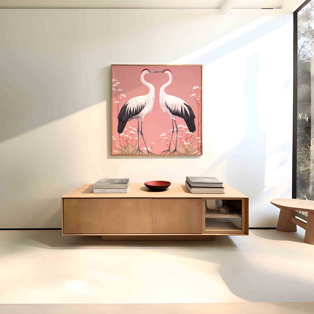 Twee kraanvogels Poster