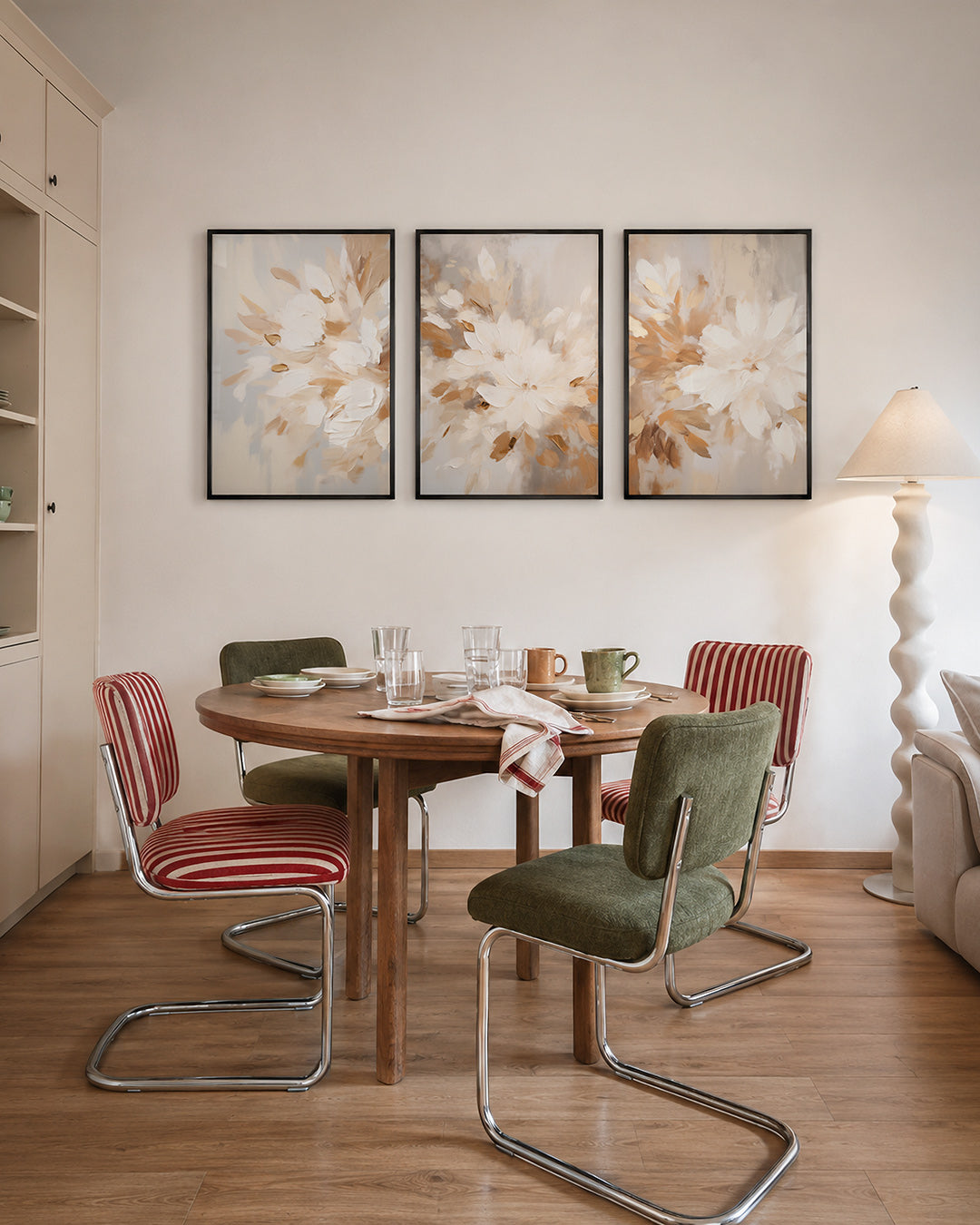 Zachte bloemenvormen Posterset