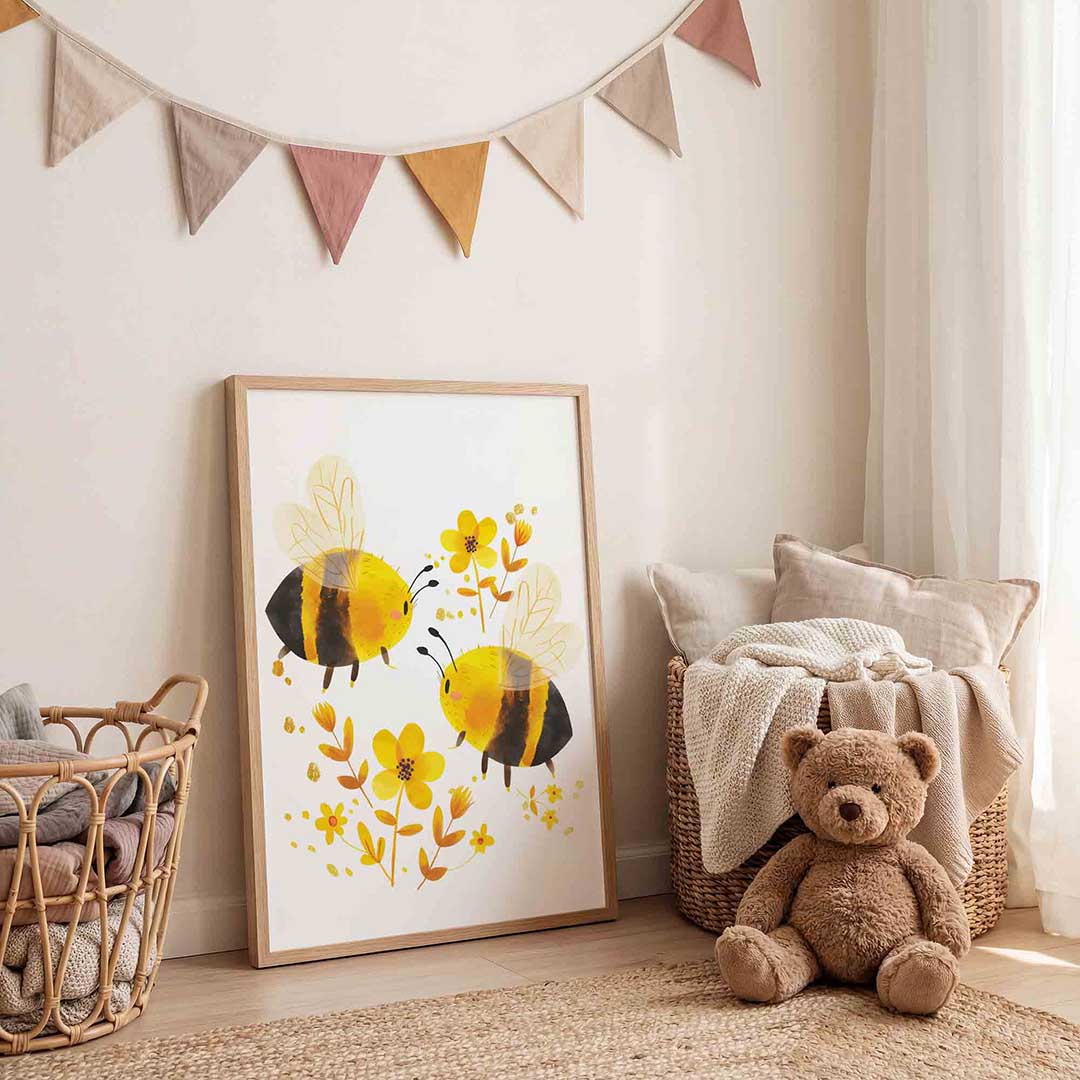 Bijen en bloemen Poster