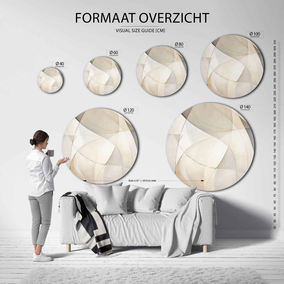 Abstracte vormen Muurcirkel