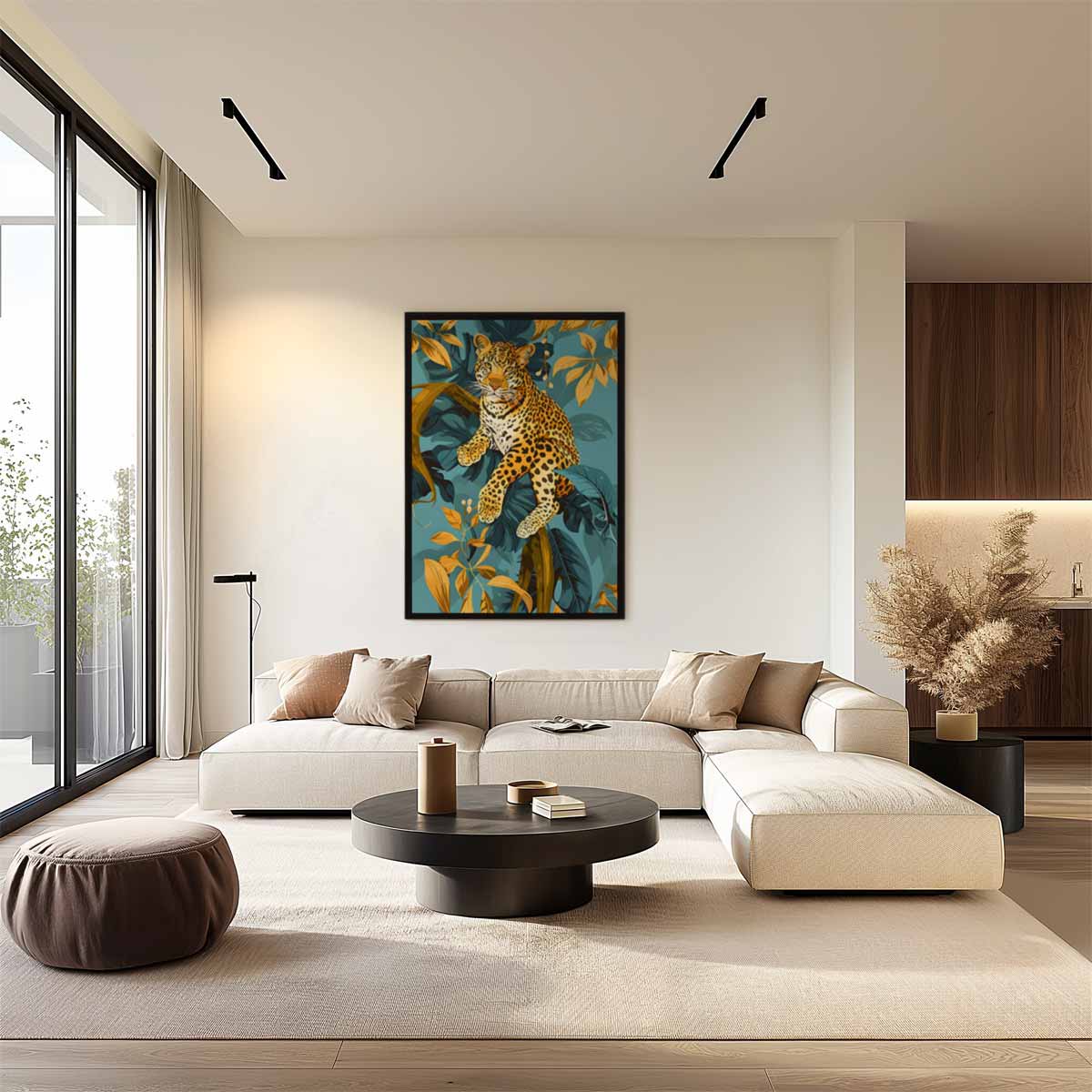 Luipaard in de Jungle Kunstwerk-canvas-dibond-plexiglas-wanddecoratie-WallArtistic