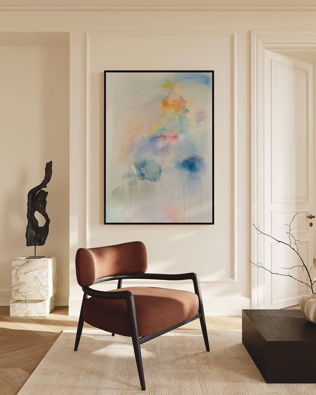 Vloeiende kleurencompositie Kunstwerk