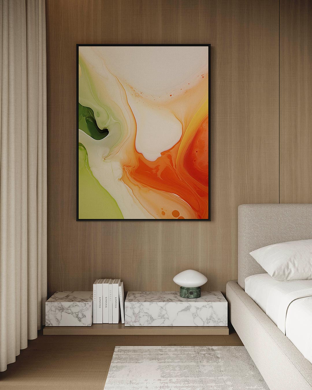 Vloeiende kleurencompositie Kunstwerk