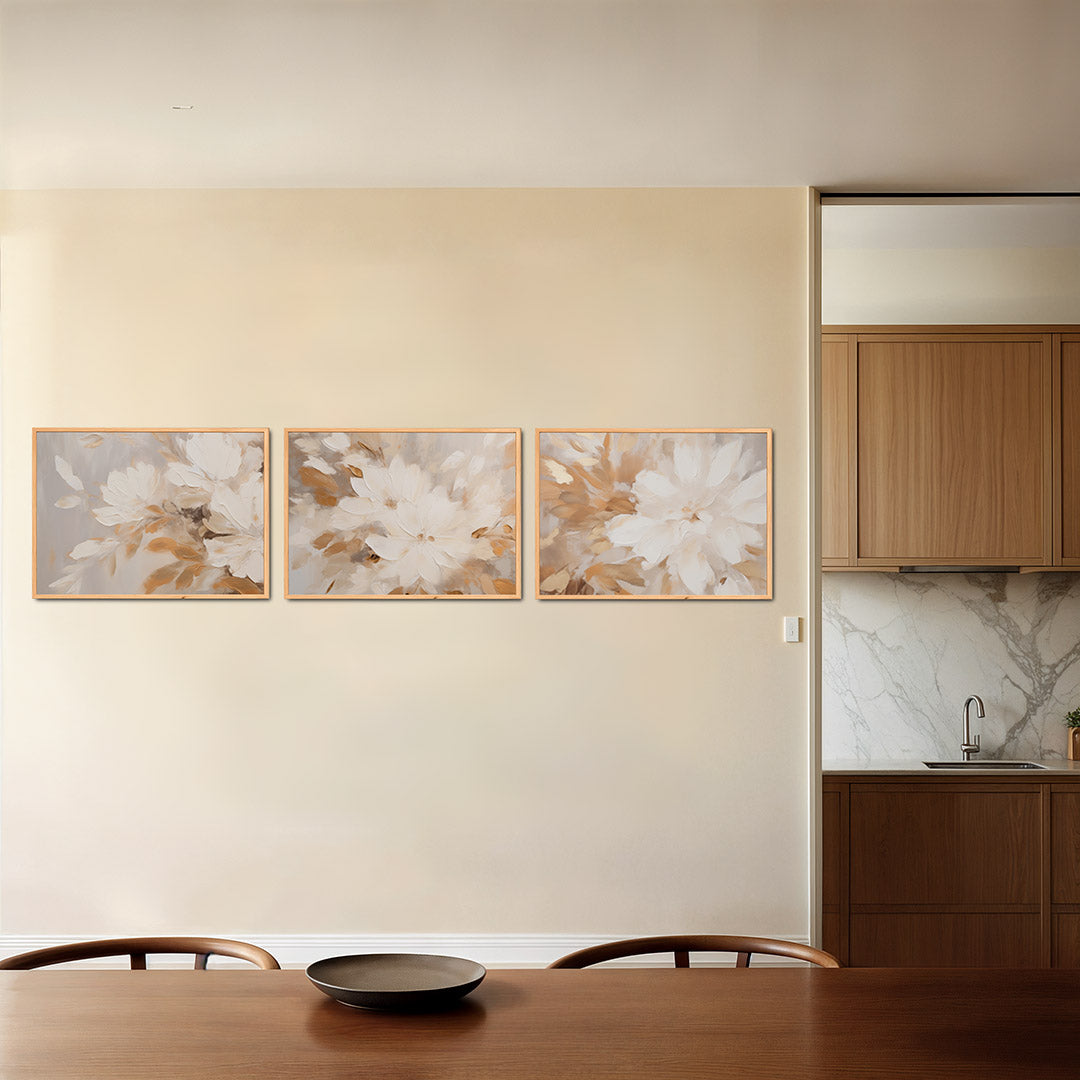 Zachte bloemenvormen Posterset