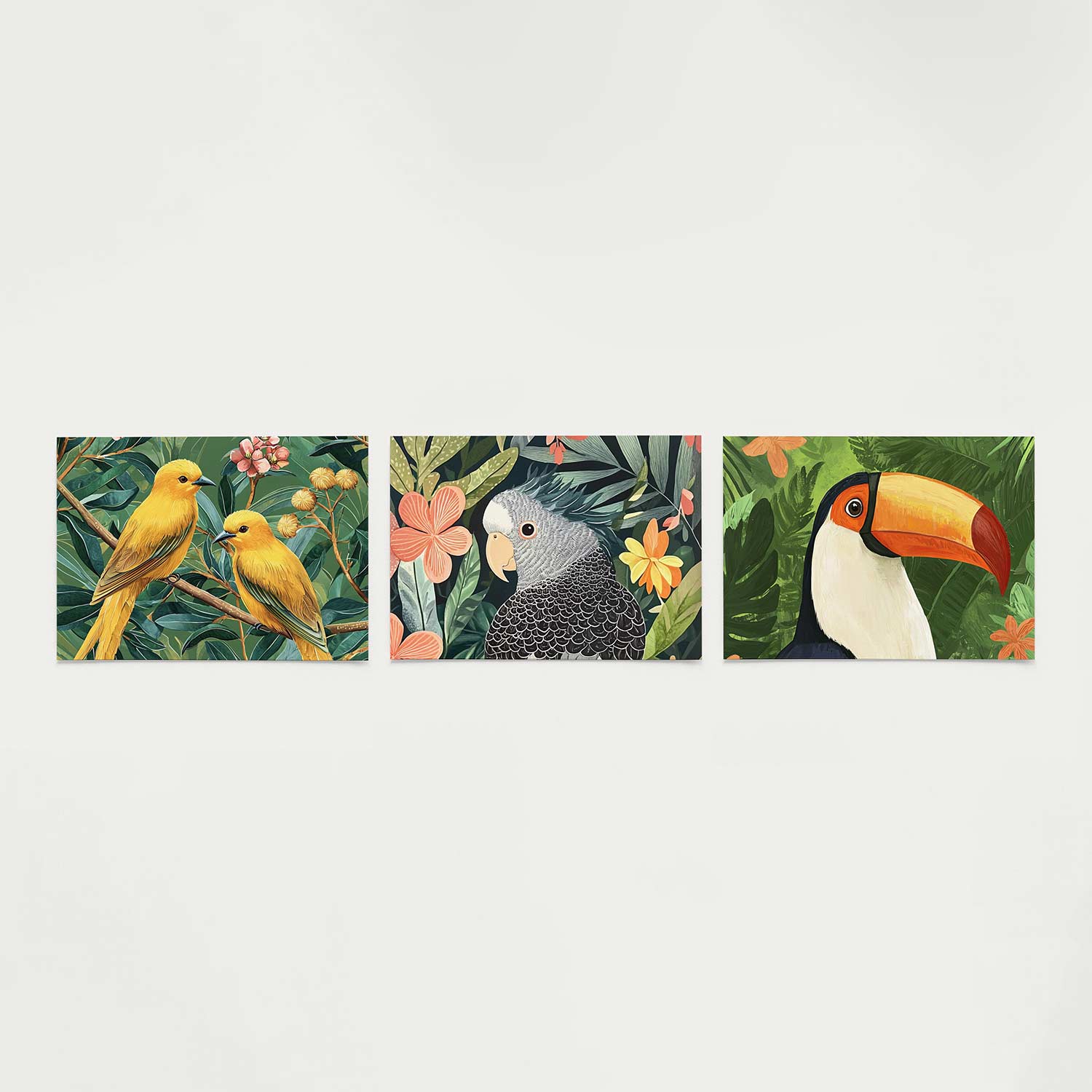 Vogels en bladeren Posterset
