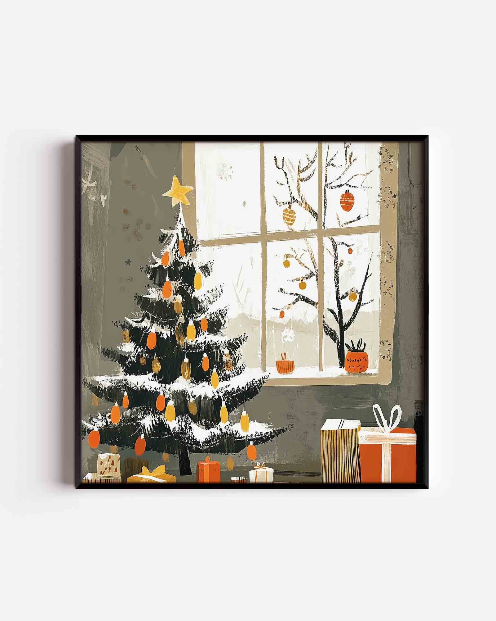 Kerstboom en cadeaus Poster