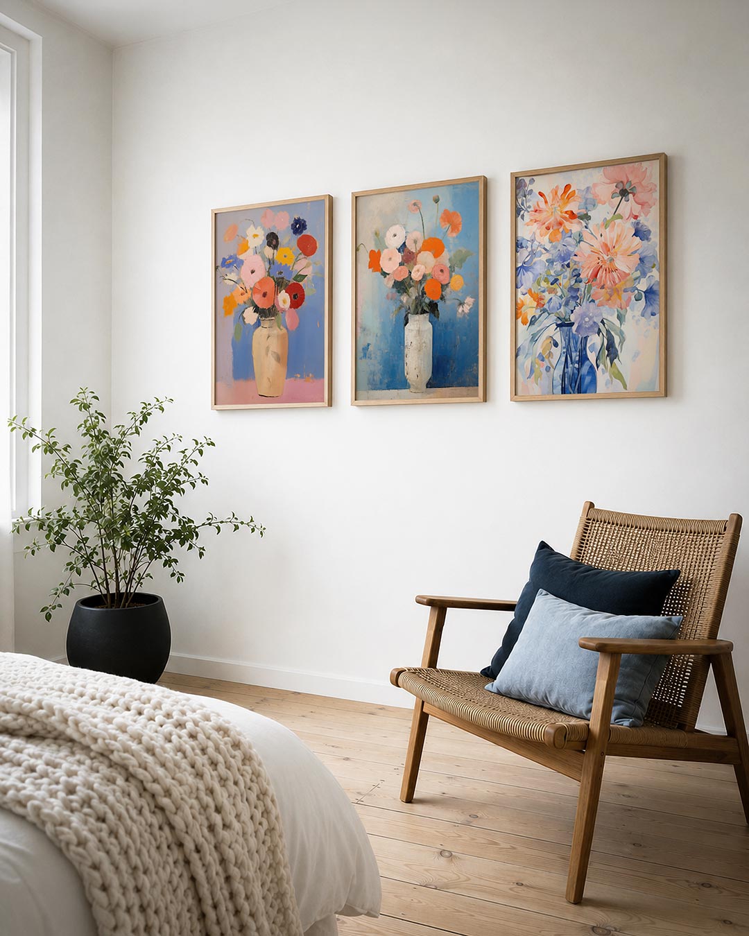 Bloemrijke kleurvlakken Posterset