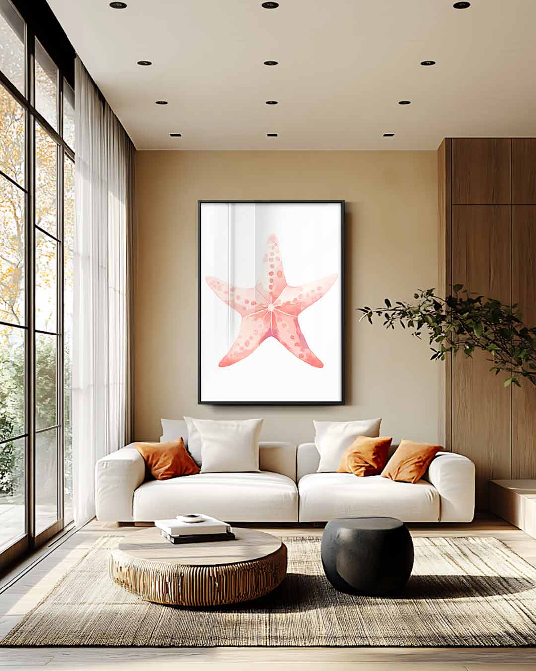 Vrolijke Zeester Kunstwerk-canvas-dibond-plexiglas-wanddecoratie-WallArtistic