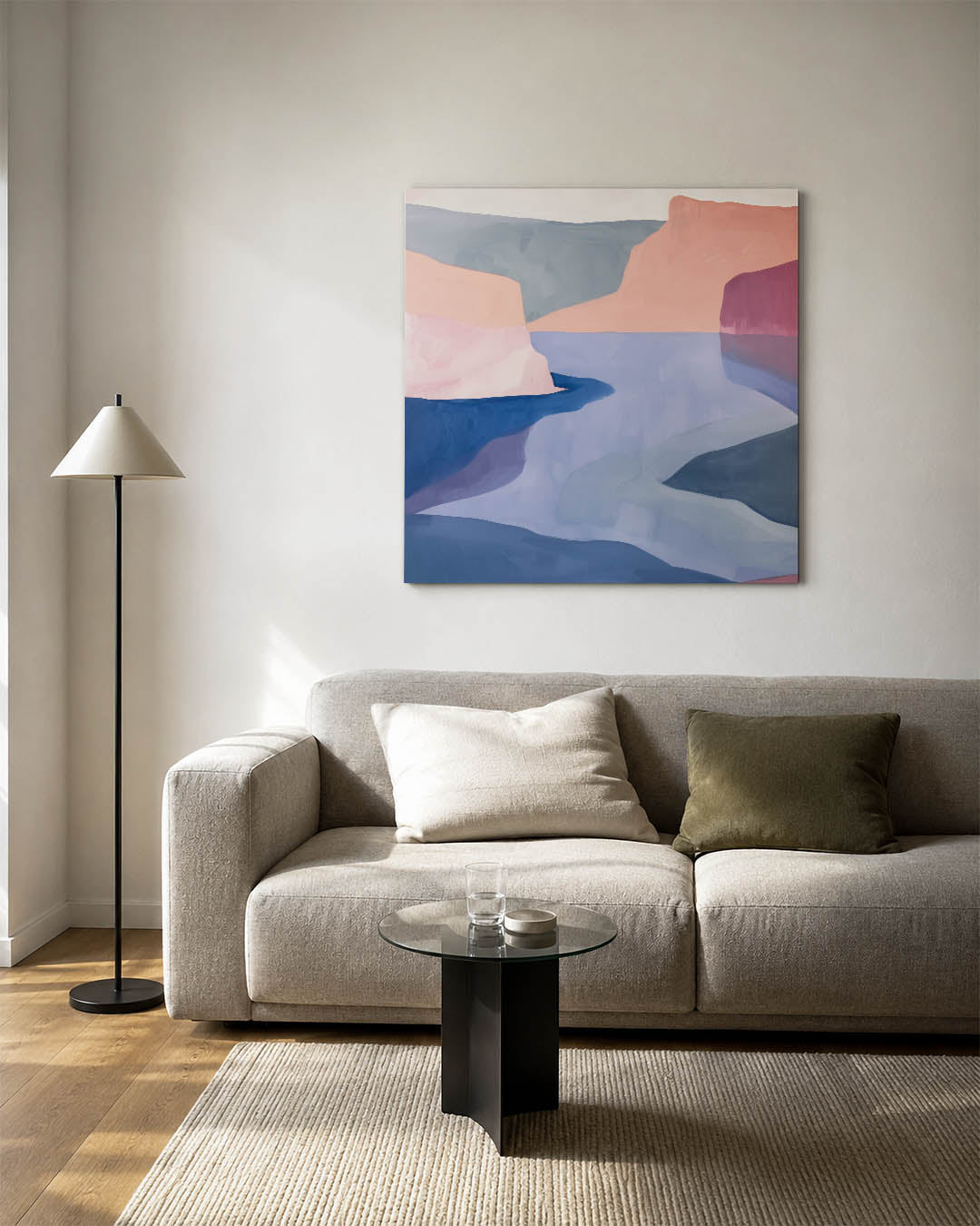 Vloeiende kleurenlandschap Kunstwerk