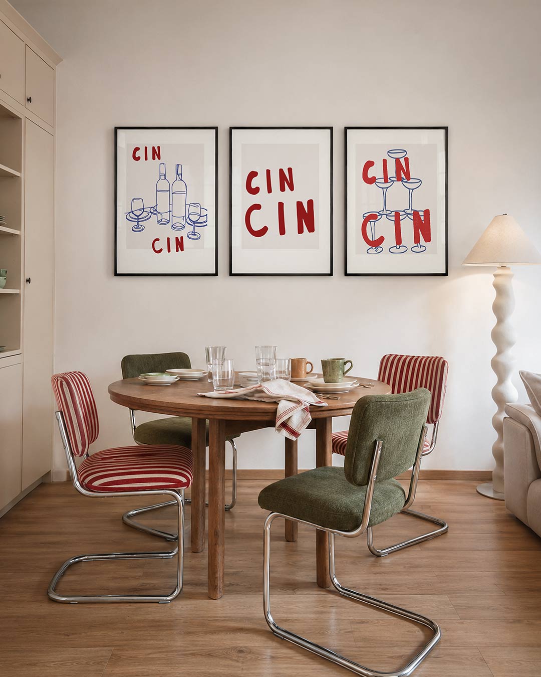 Lijnen en kleur Posterset