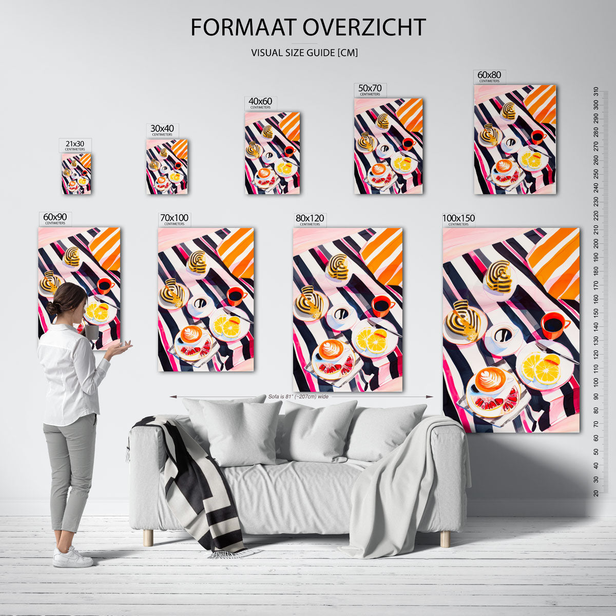 Ontbijt met koffie en fruit Poster