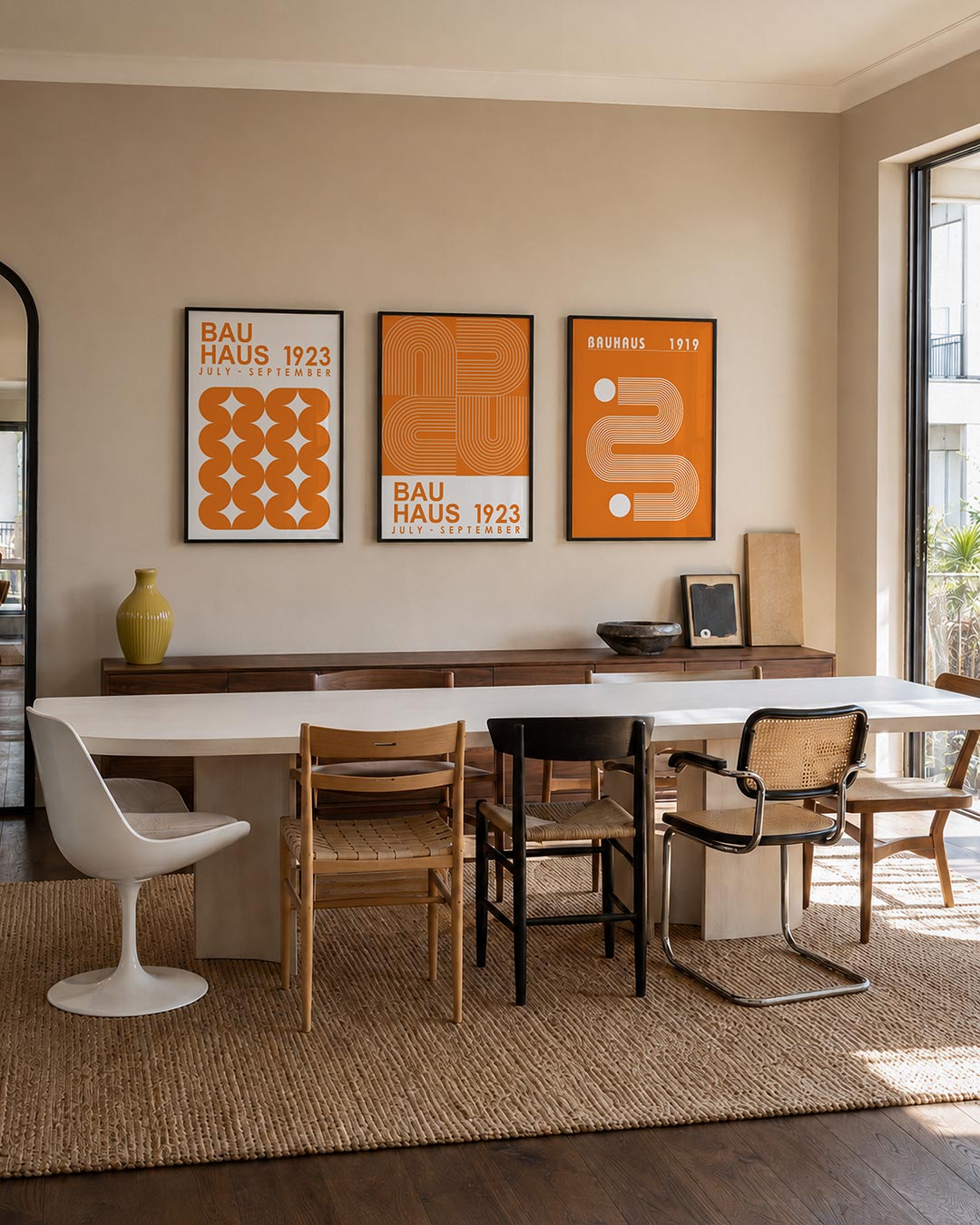 Oranje vormenspel Posterset