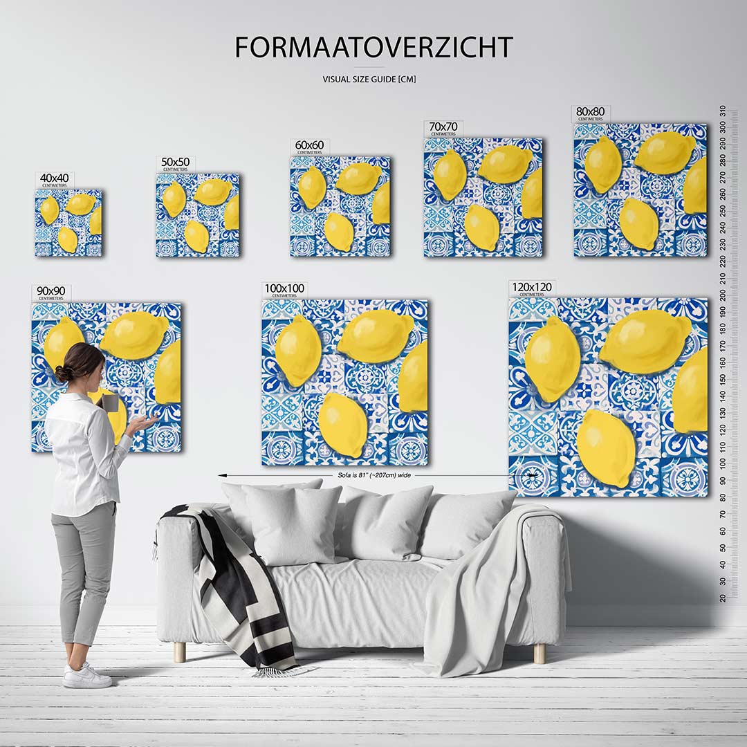 Citroenen en tegels Kunstwerk