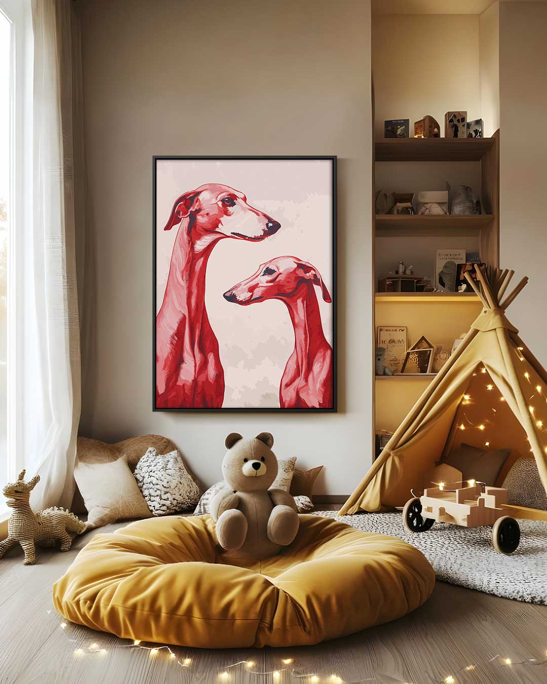 Elegant Dog Portraits Artwork