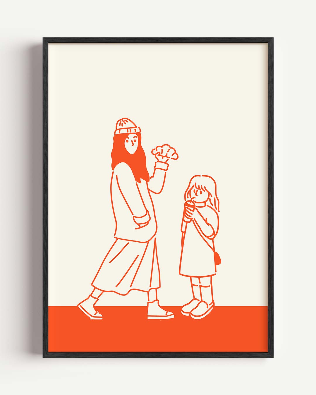 Vrolijke Wandeling Illustratie Poster-WallArtistic