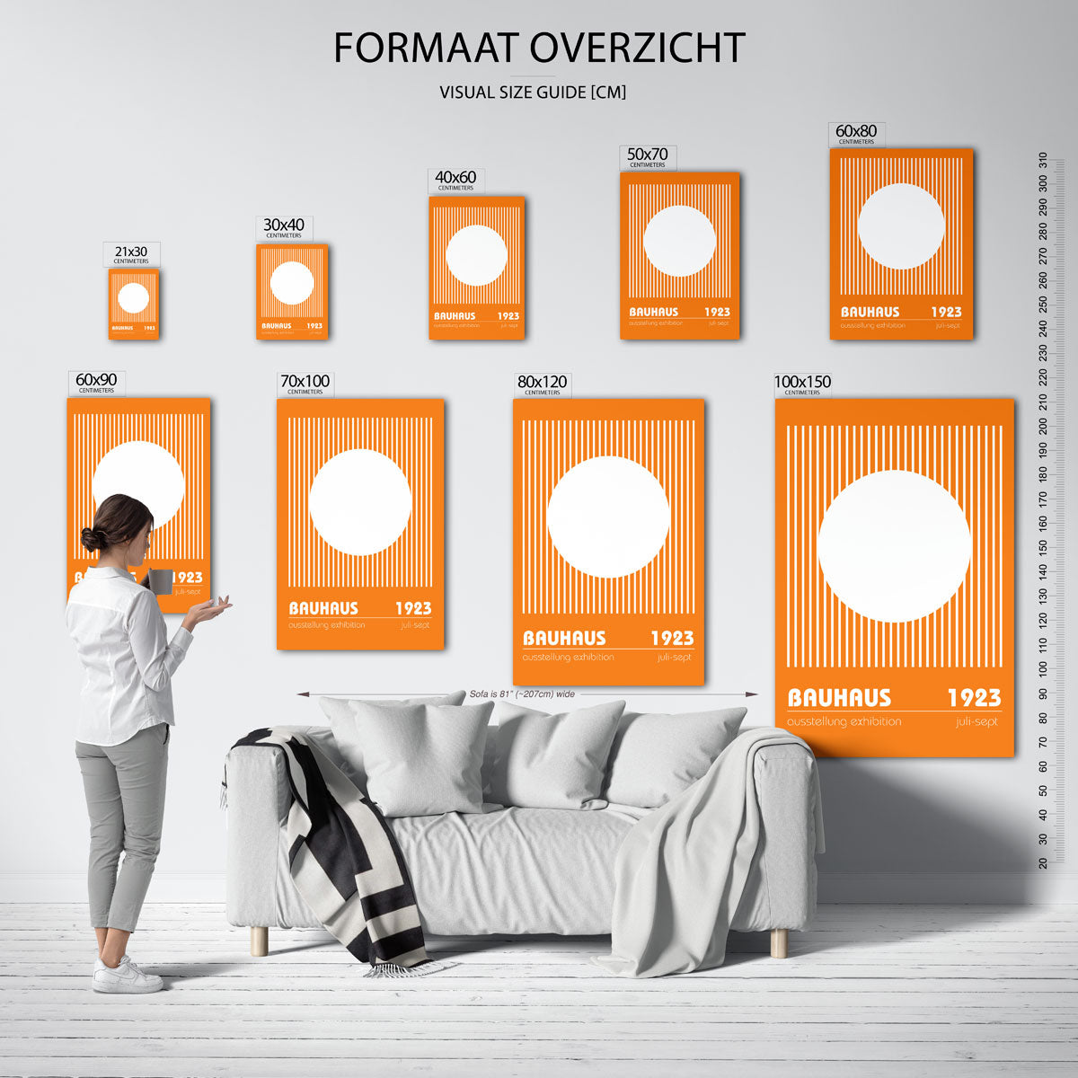 Lijnen en cirkel Poster