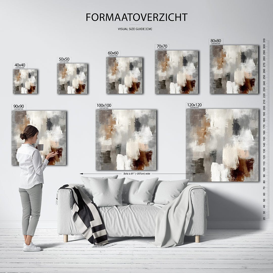 Neutrale kleurenmix Kunstwerk