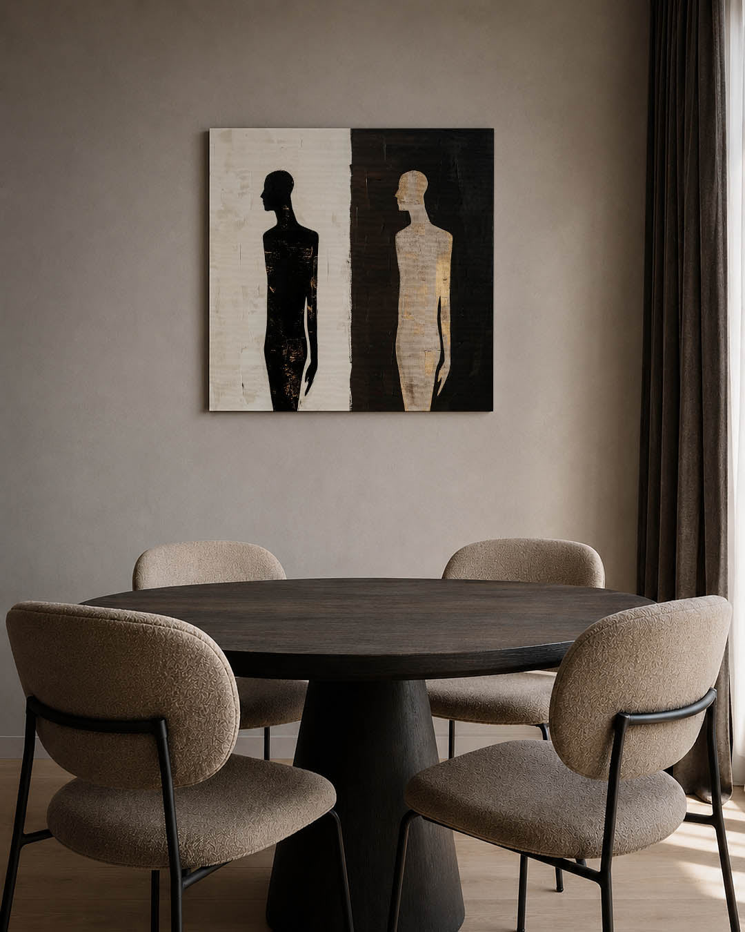 Contrasterende figuren Kunstwerk