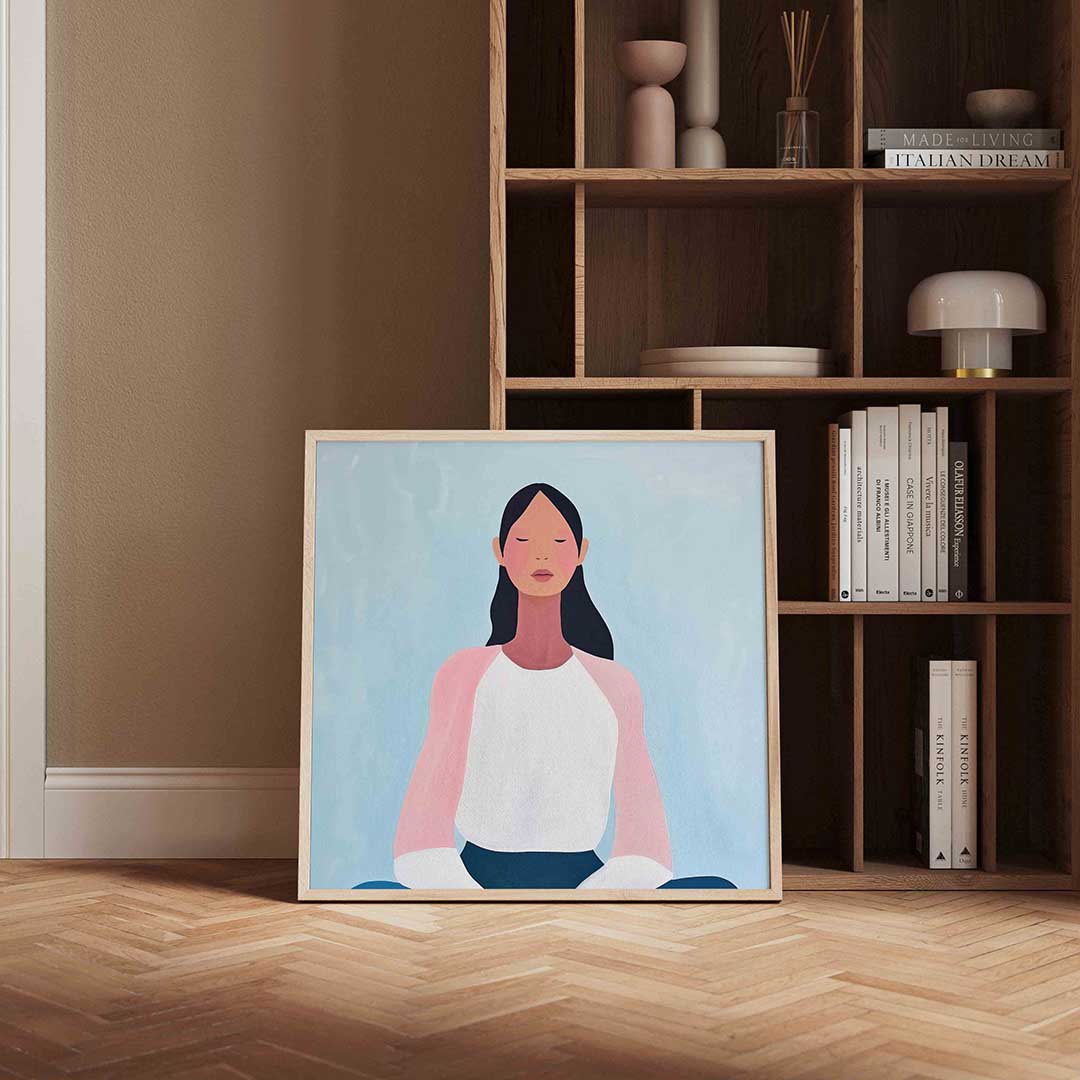 Mediterende vrouw Poster