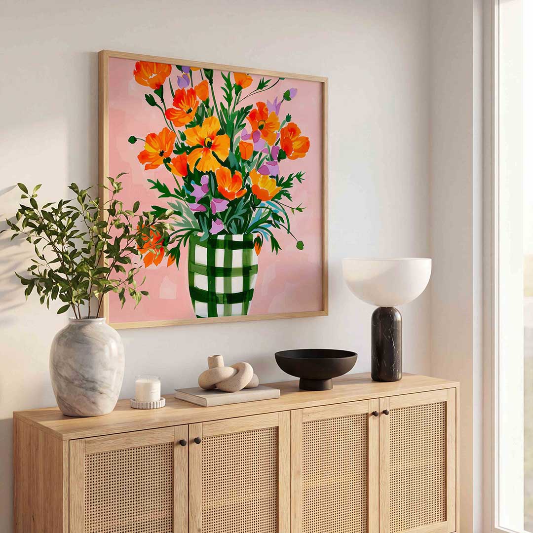Bloemen in vaas Poster