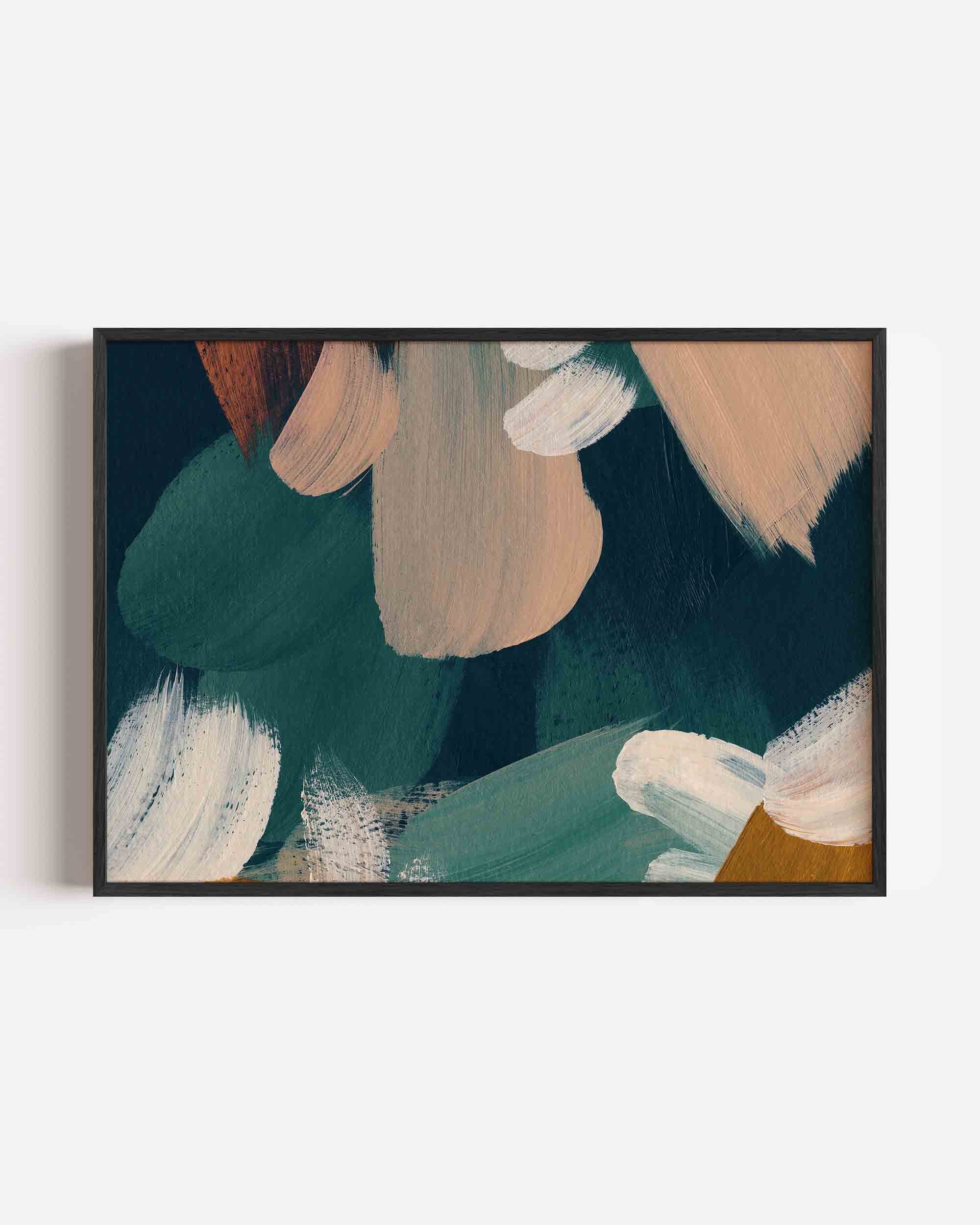 Abstracte penseelstreken Poster