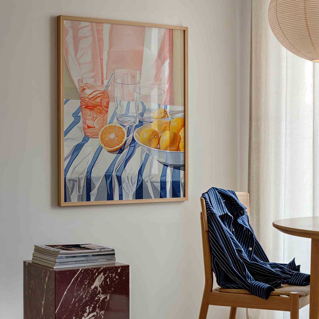 Citrus en glazen Poster
