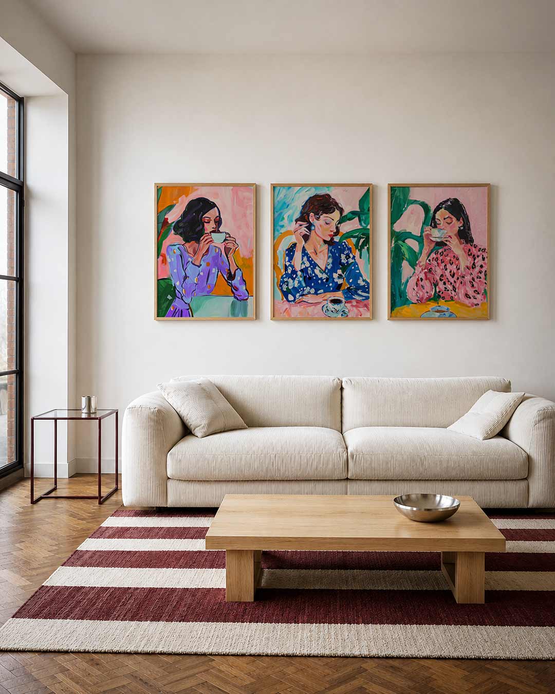 Kleurrijke koffiepauze Posterset
