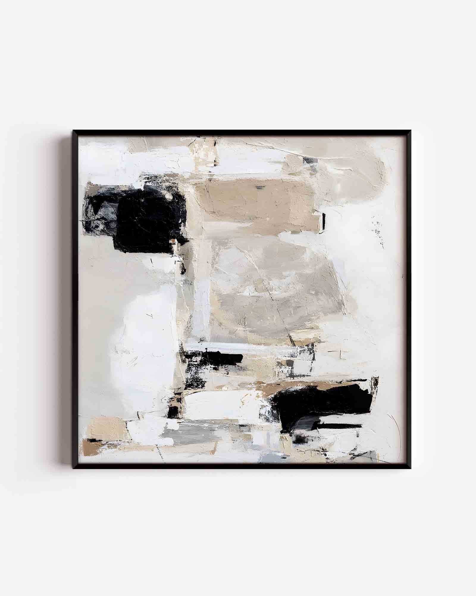 Abstracte beige en zwarte Poster