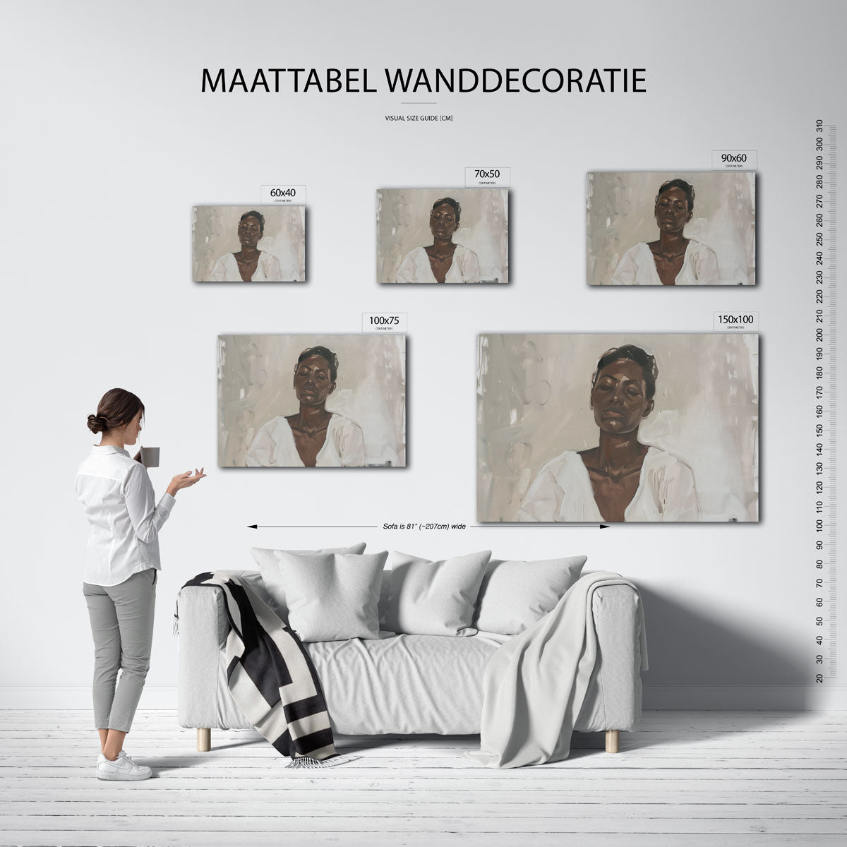Dromerige portretstudie Kunstwerk