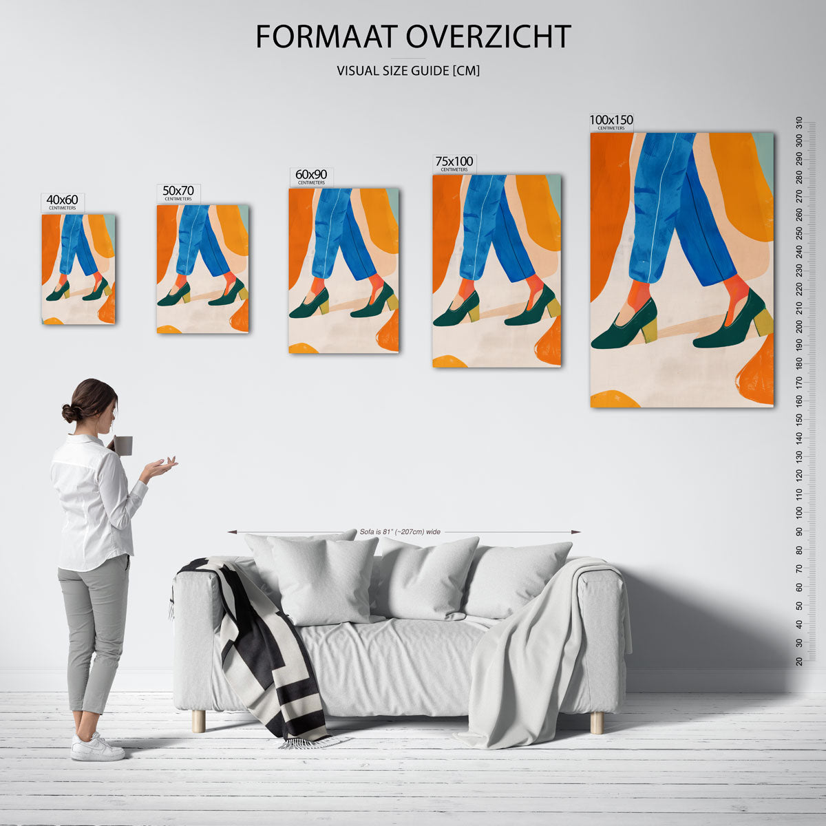 Vrolijke lijnenspel Kunstwerk