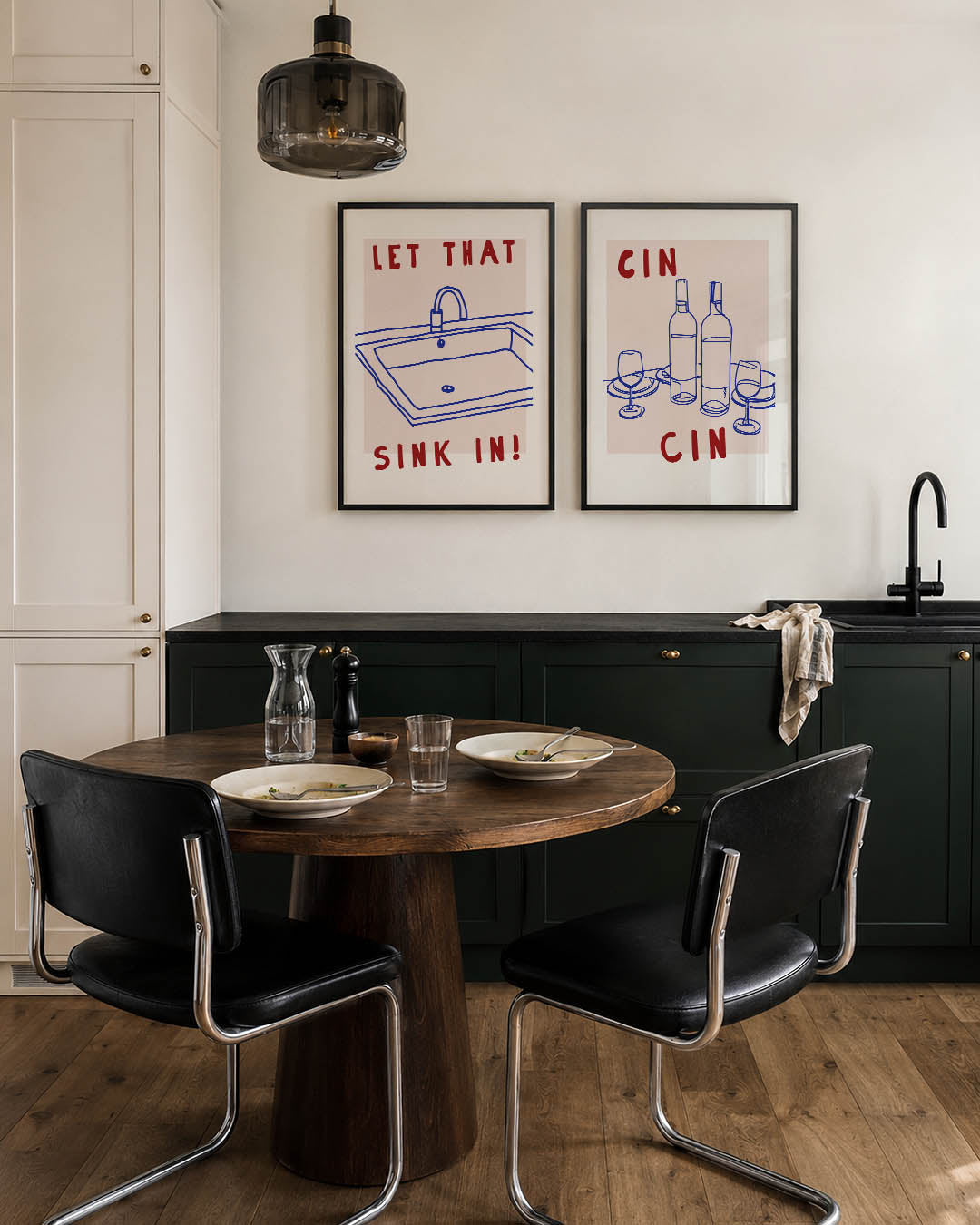 Speelse lijntekening Posterset