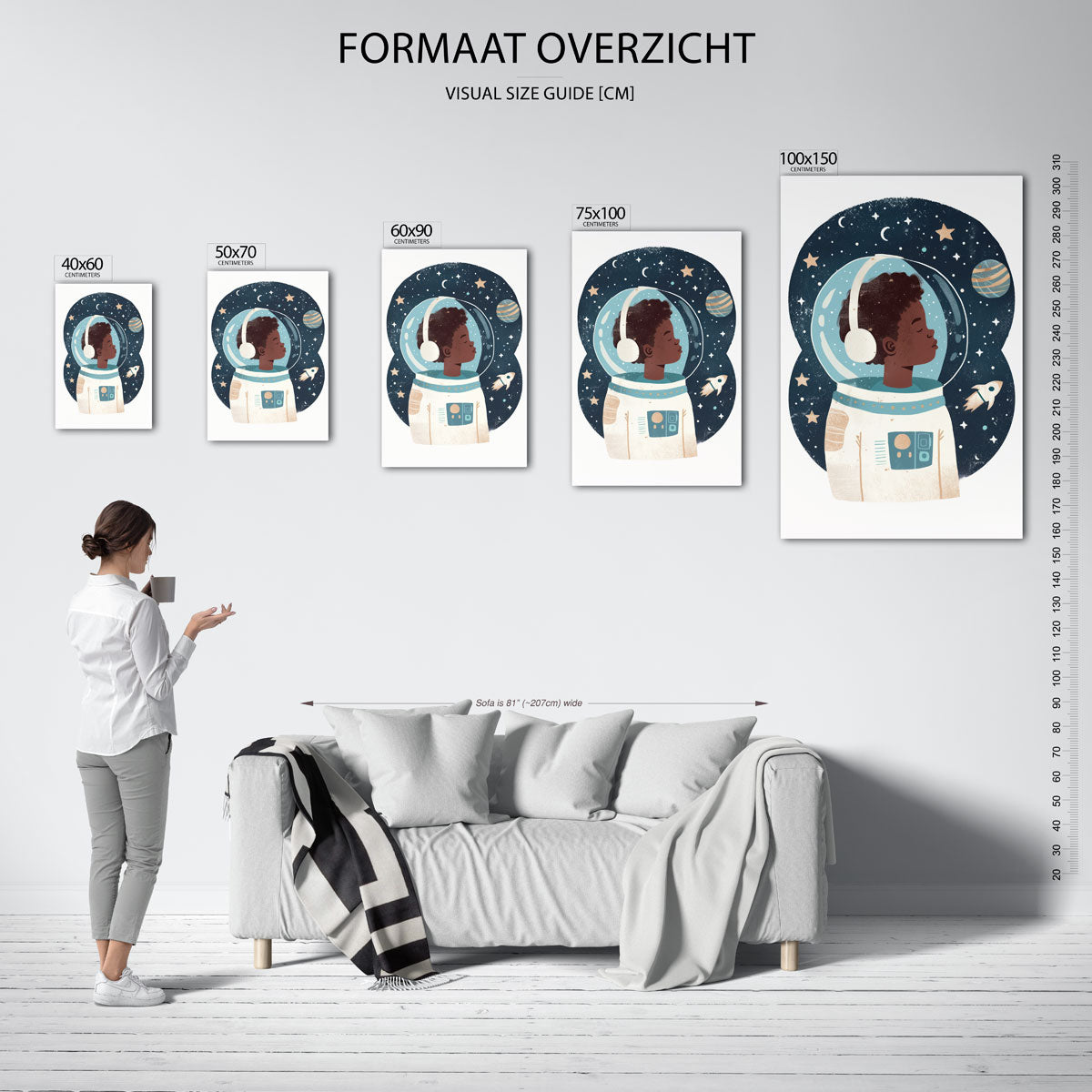 Dromerige ruimteverkenner Kunstwerk