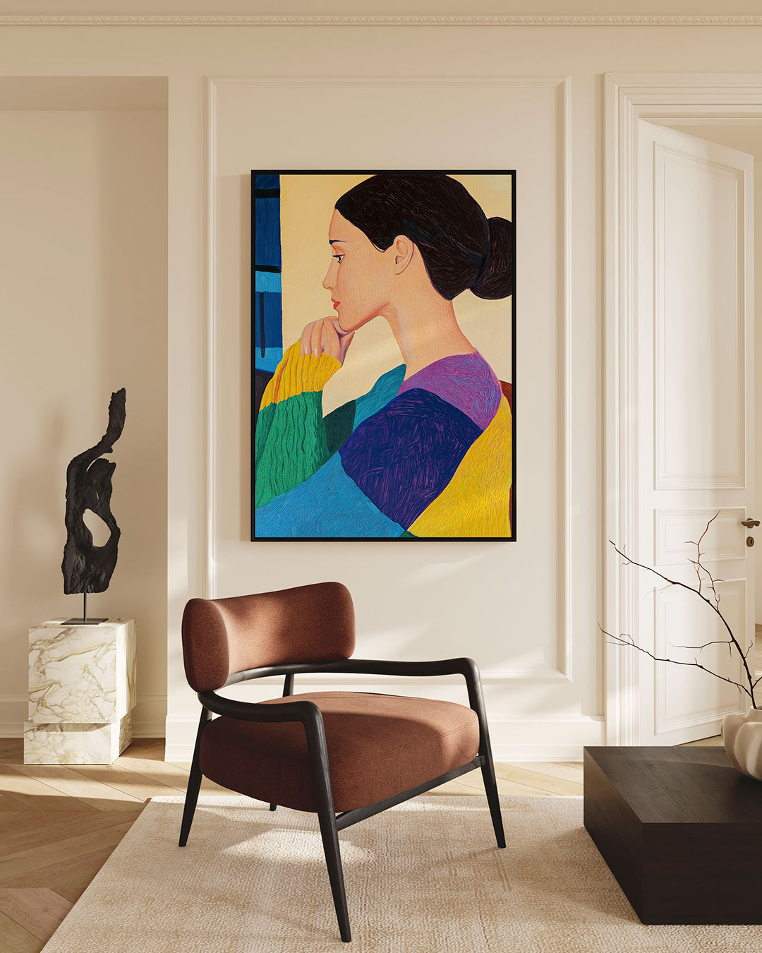 Kleurrijk portret Kunstwerk