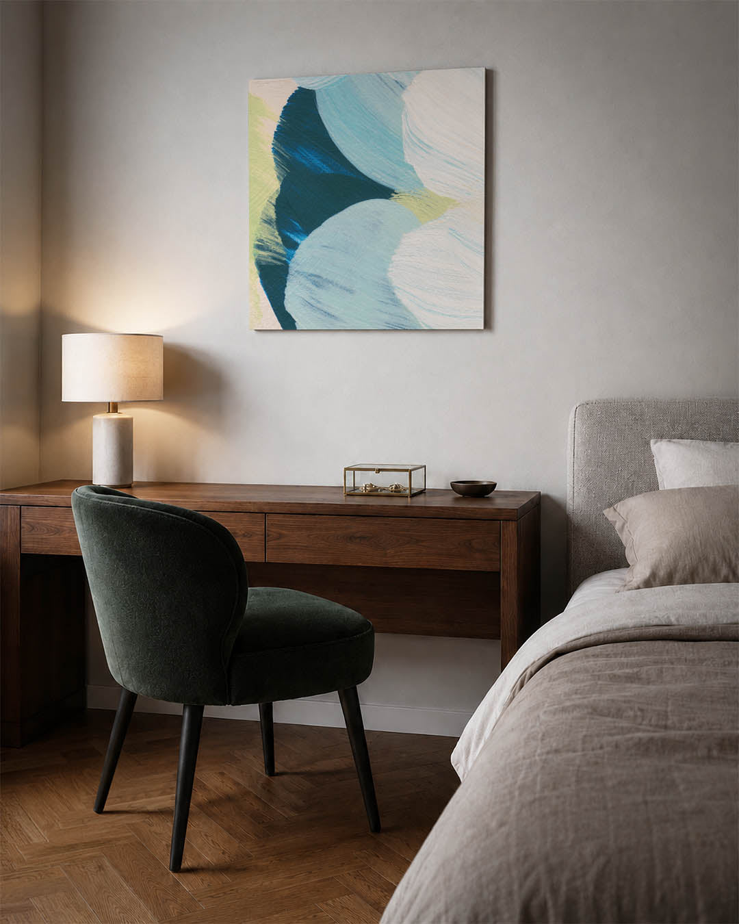 Vloeiende kleurencompositie Kunstwerk