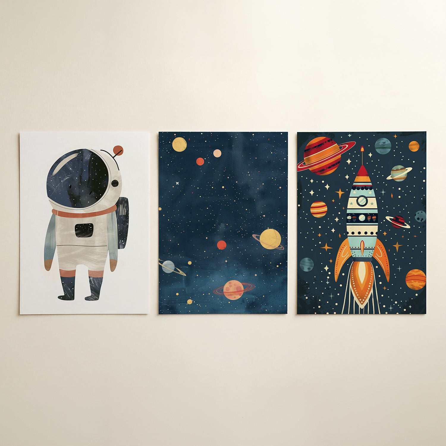 Speelse ruimtefiguur Posterset