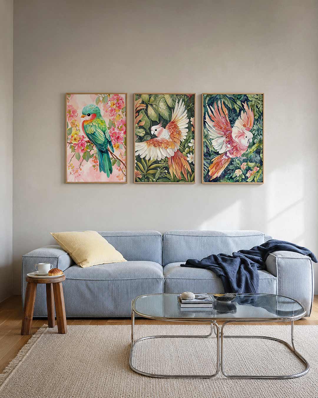 Vogel en bloemenpracht Posterset