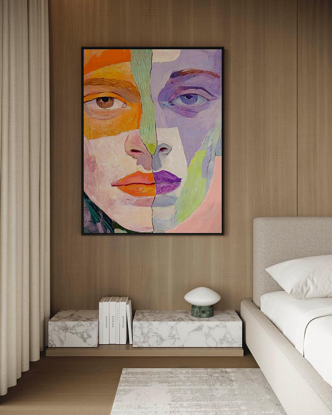 Kleurrijk gezichtsduo Kunstwerk