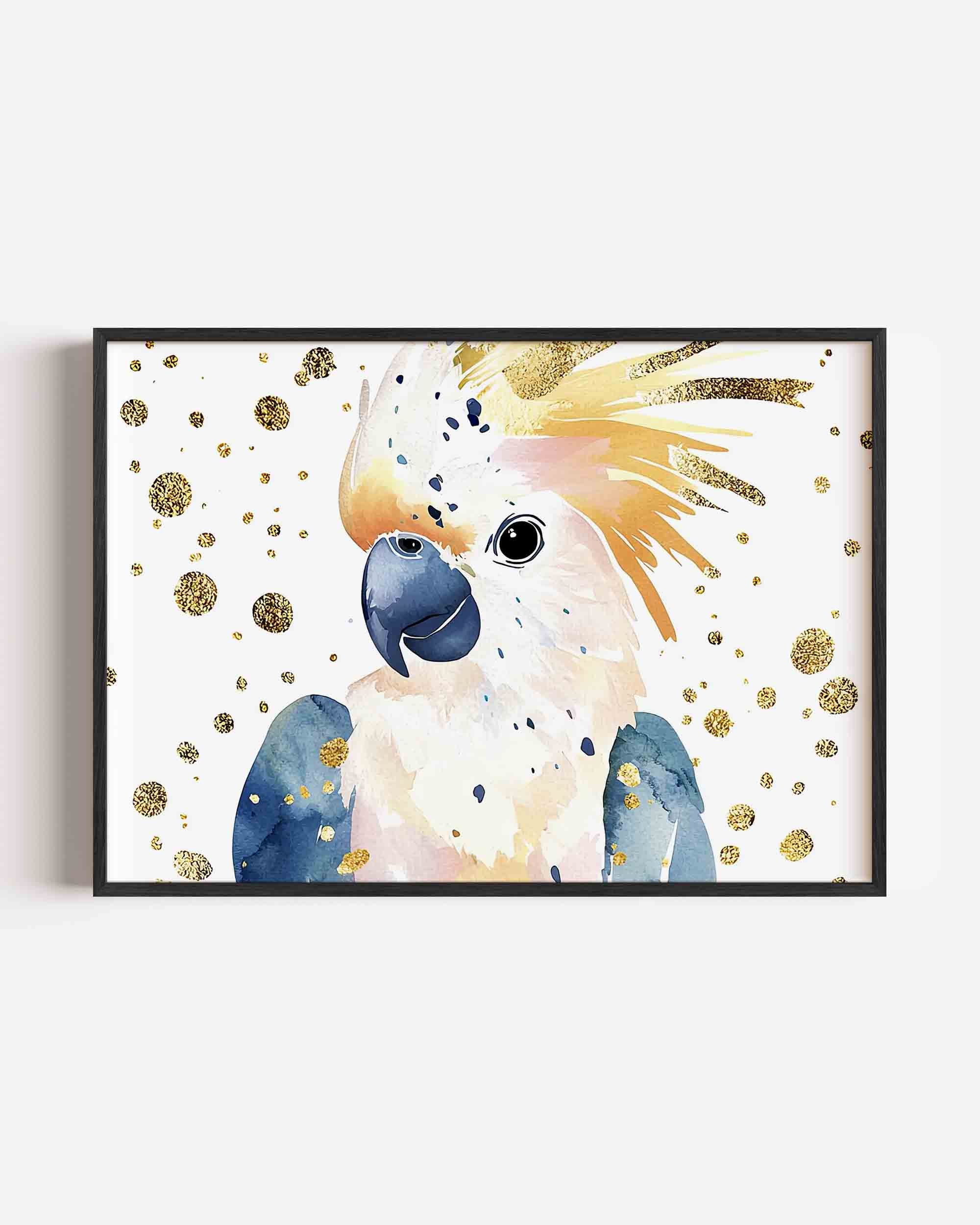 Papegaai met gouden stippen Poster